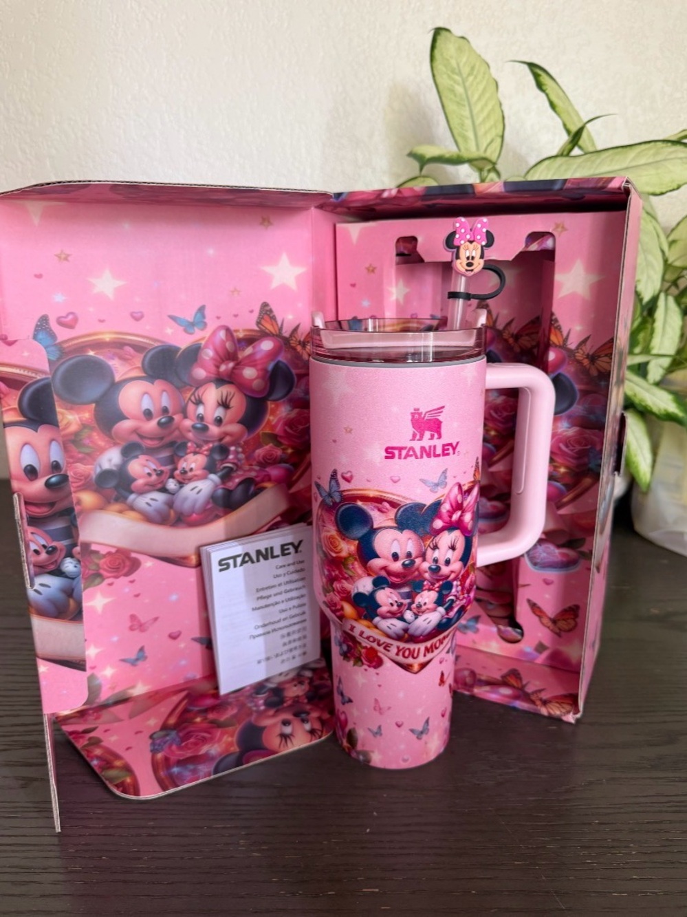 Stanley Pink Minnie & Mickey Love You Mom Travel Tumbler